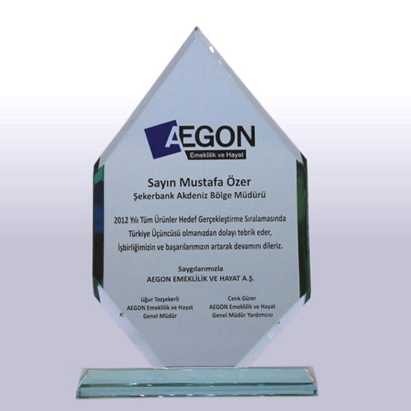 Kristal plaket